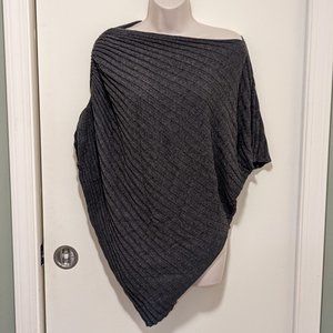 Women's Max Studio Layering Boat Neck Sweater Size XS Dark Gray Poncho